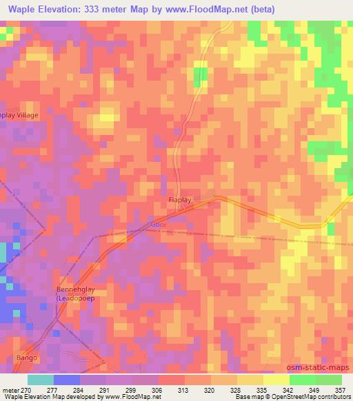 Waple,Liberia Elevation Map