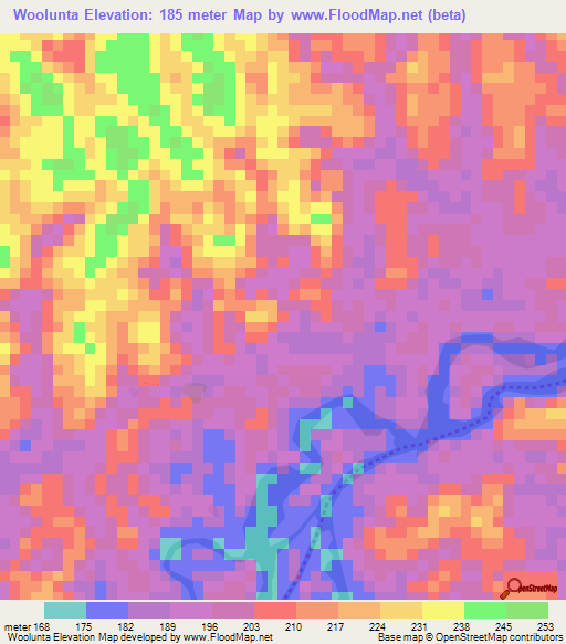 Woolunta,Liberia Elevation Map
