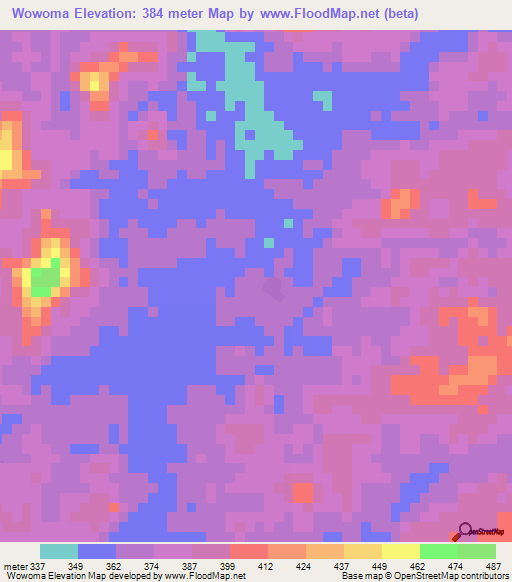 Wowoma,Liberia Elevation Map