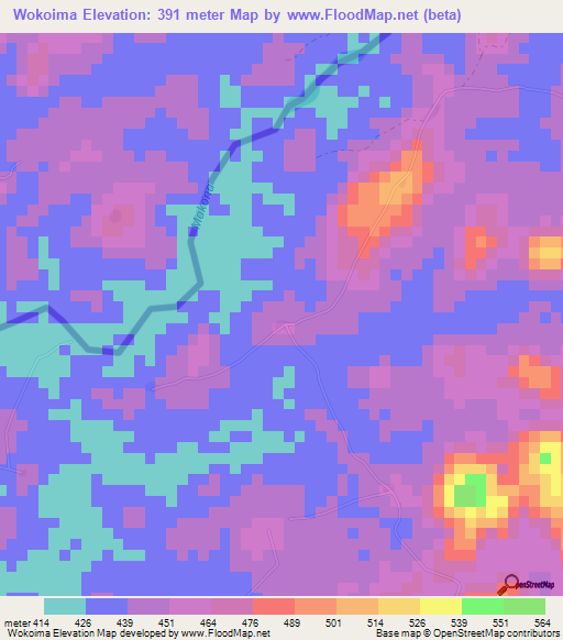 Wokoima,Liberia Elevation Map