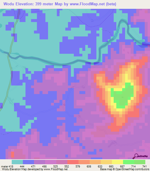 Wodu,Liberia Elevation Map
