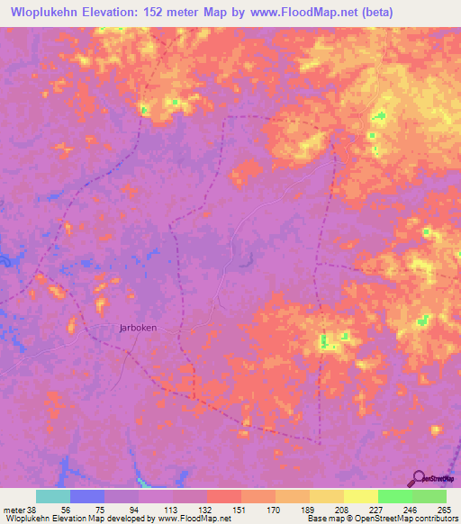 Wloplukehn,Liberia Elevation Map