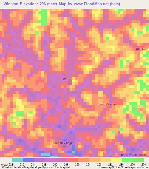Winston,Liberia Elevation Map
