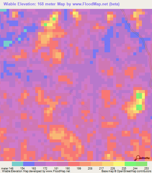 Wiable,Liberia Elevation Map