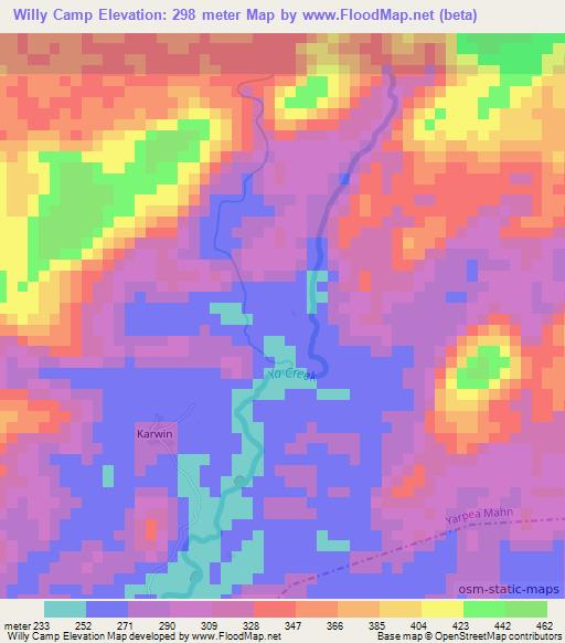 Willy Camp,Liberia Elevation Map