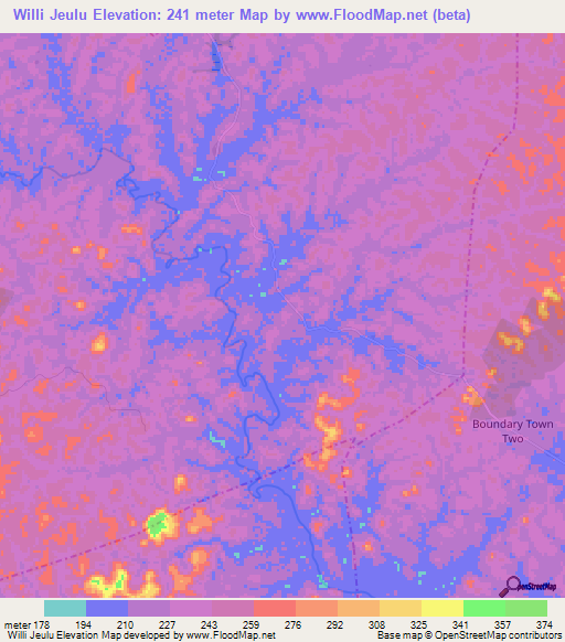 Willi Jeulu,Liberia Elevation Map