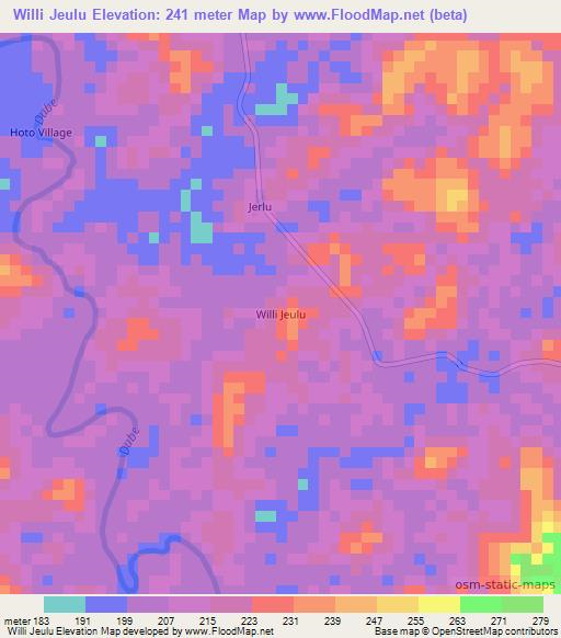 Willi Jeulu,Liberia Elevation Map