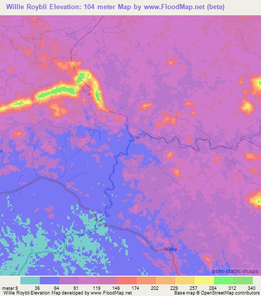 Willie Roybli,Liberia Elevation Map