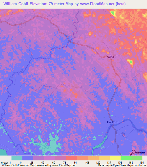 William Gobli,Liberia Elevation Map