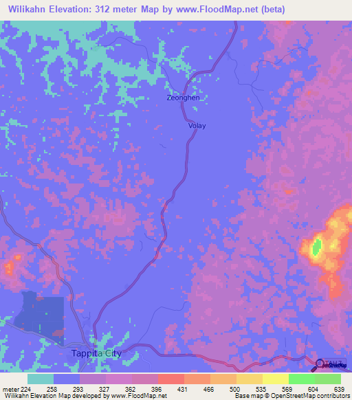 Wilikahn,Liberia Elevation Map