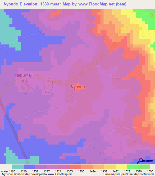 Nyondo,Uganda Elevation Map