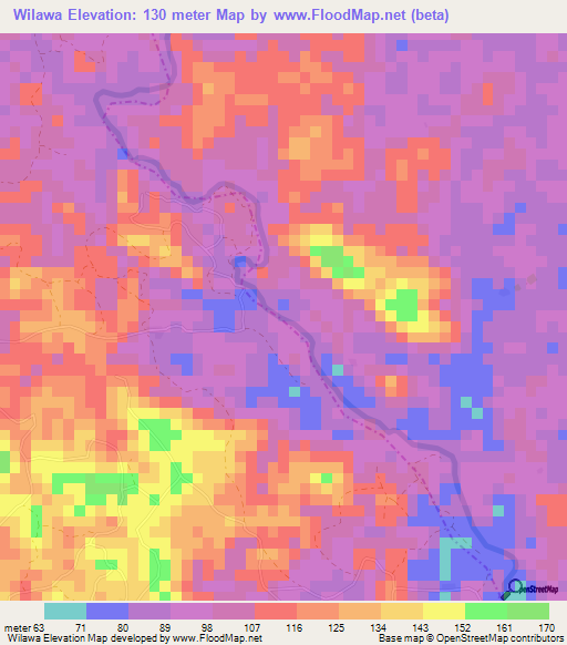 Wilawa,Liberia Elevation Map