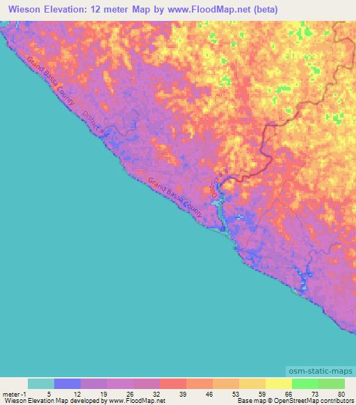 Wieson,Liberia Elevation Map