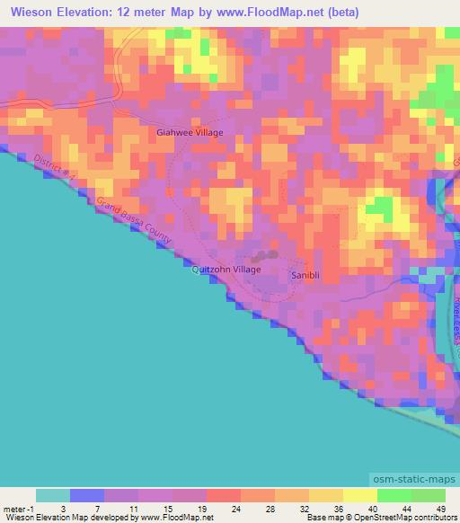 Wieson,Liberia Elevation Map