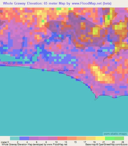 Whole Graway,Liberia Elevation Map