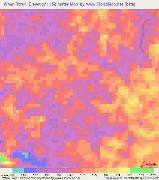 When Town,Liberia Elevation Map