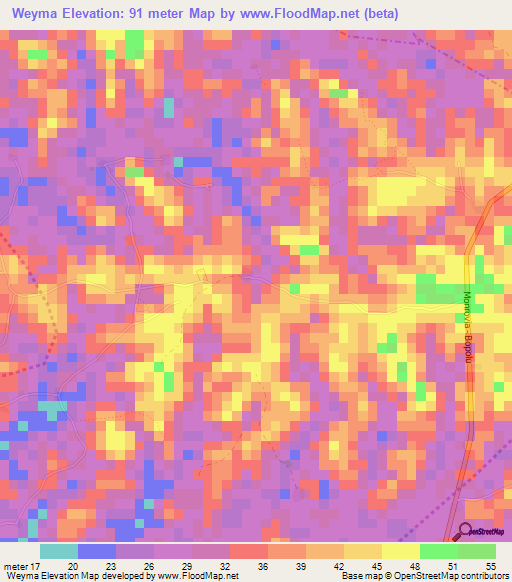 Weyma,Liberia Elevation Map