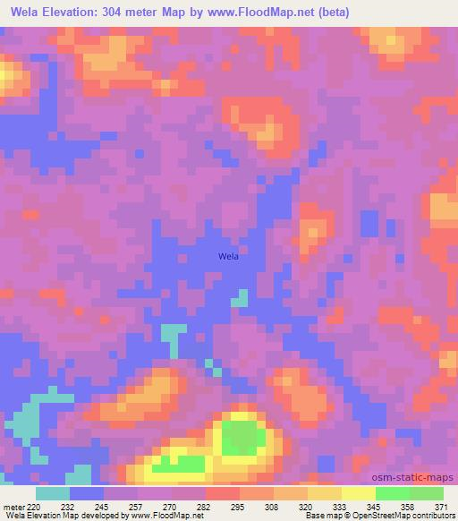 Wela,Liberia Elevation Map