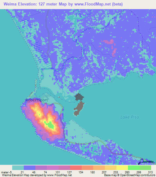 Weima,Liberia Elevation Map