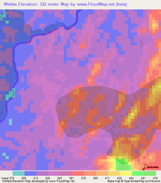 Wefata,Liberia Elevation Map