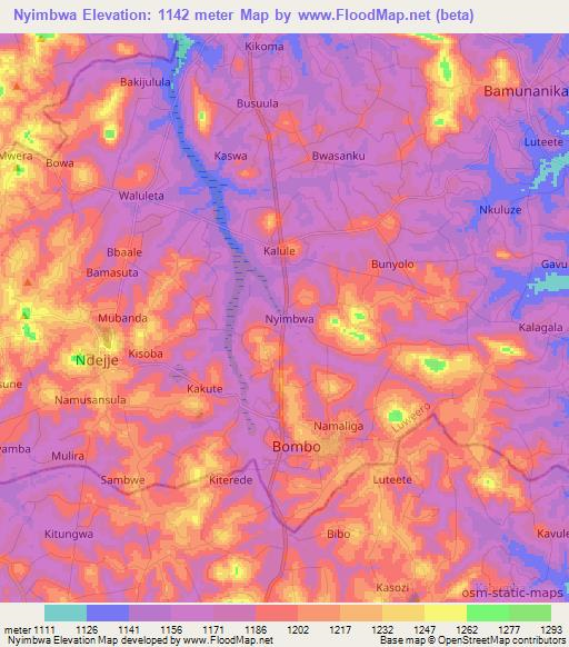 Nyimbwa,Uganda Elevation Map