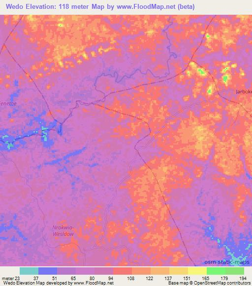 Wedo,Liberia Elevation Map