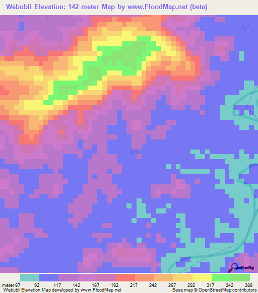 Webubli,Liberia Elevation Map