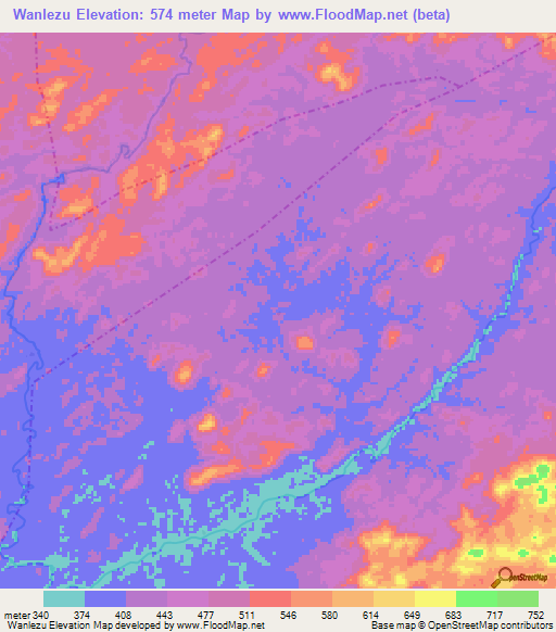 Wanlezu,Liberia Elevation Map