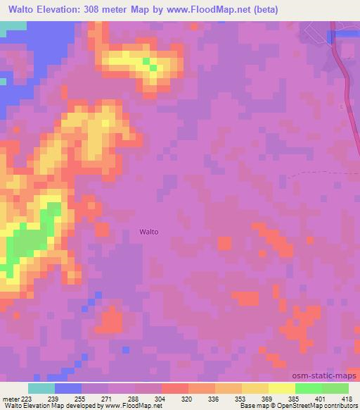 Walto,Liberia Elevation Map