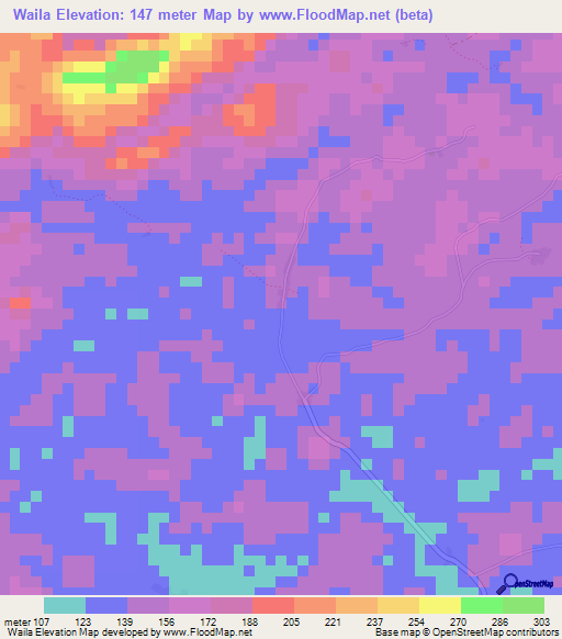 Waila,Liberia Elevation Map