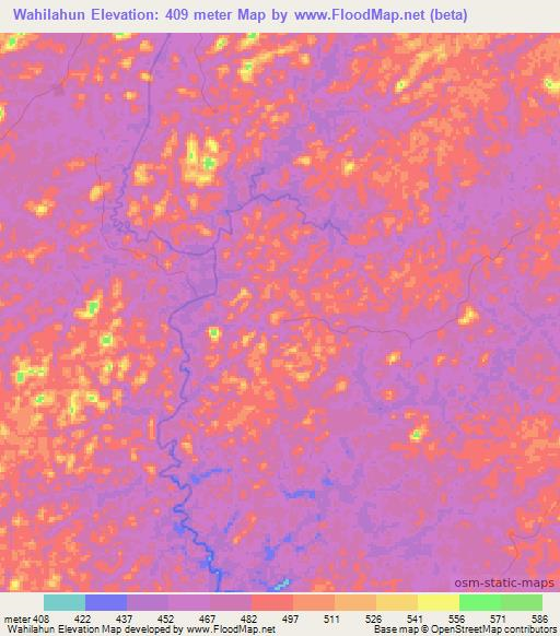 Wahilahun,Liberia Elevation Map