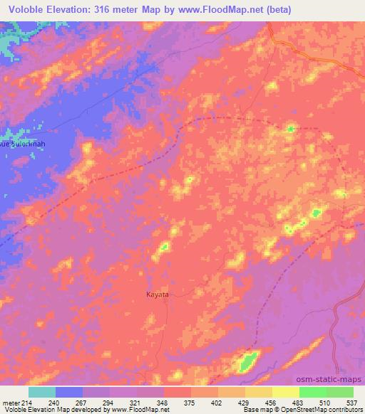 Voloble,Liberia Elevation Map