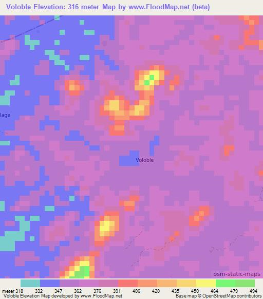 Voloble,Liberia Elevation Map