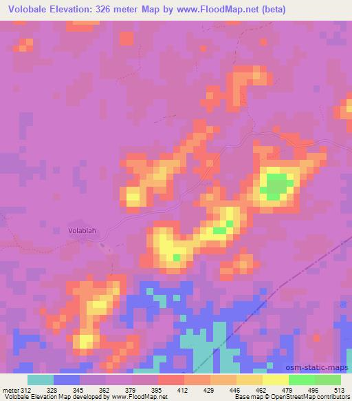 Volobale,Liberia Elevation Map