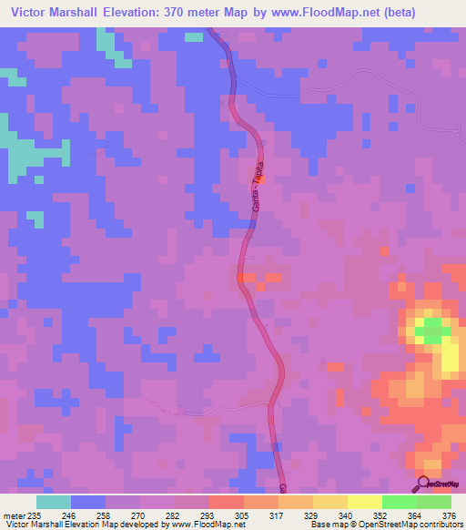 Victor Marshall,Liberia Elevation Map