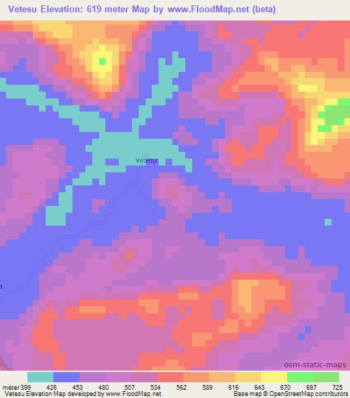 Vetesu,Liberia Elevation Map