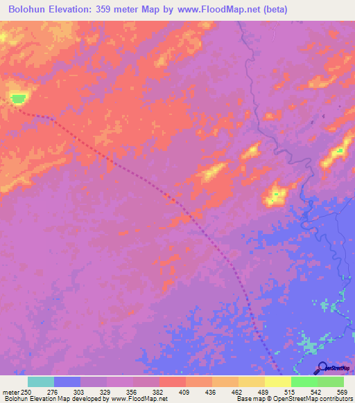 Bolohun,Liberia Elevation Map