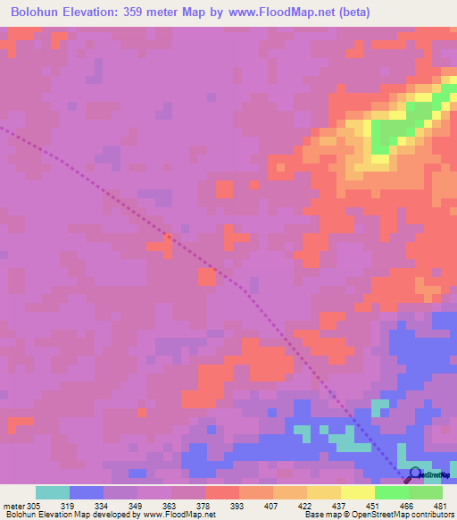 Bolohun,Liberia Elevation Map