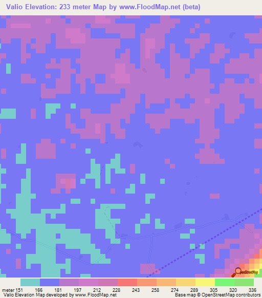 Valio,Liberia Elevation Map