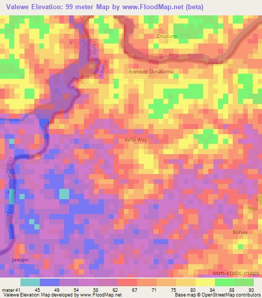 Valewe,Liberia Elevation Map