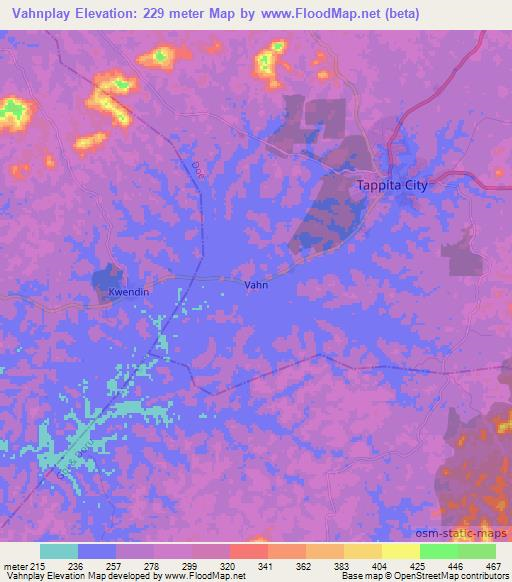 Vahnplay,Liberia Elevation Map