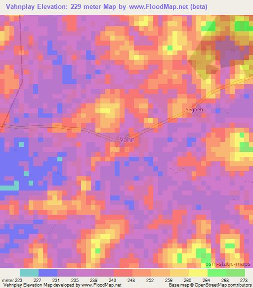 Vahnplay,Liberia Elevation Map