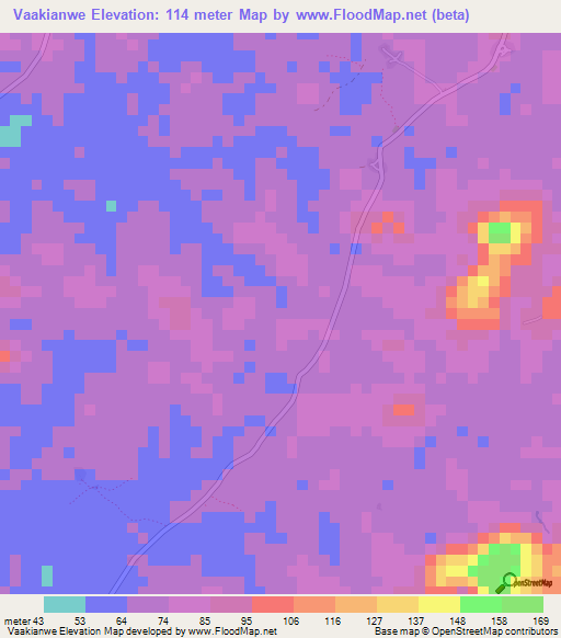 Vaakianwe,Liberia Elevation Map