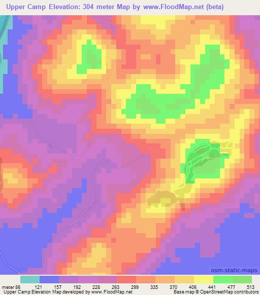 Upper Camp,Liberia Elevation Map