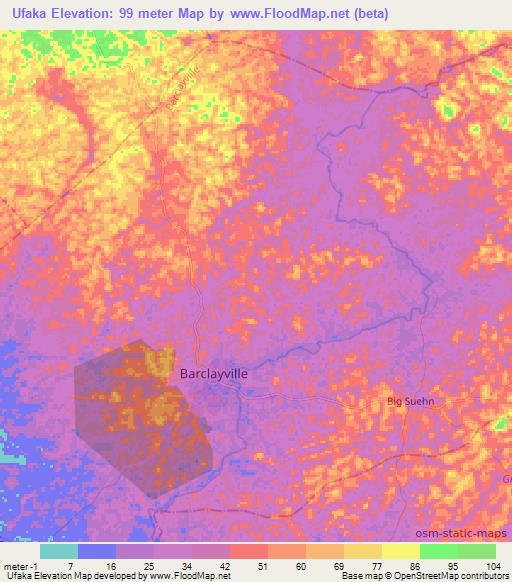 Ufaka,Liberia Elevation Map