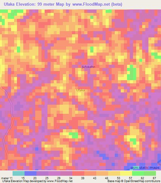 Ufaka,Liberia Elevation Map