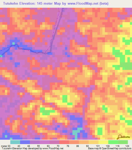 Tutukehn,Liberia Elevation Map
