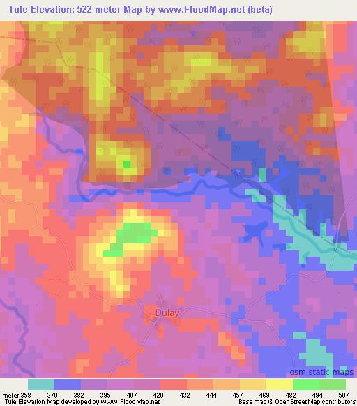 Tule,Liberia Elevation Map