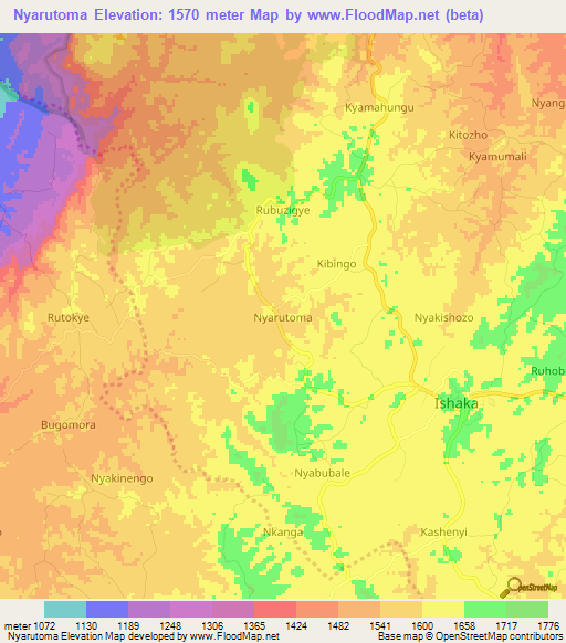 Nyarutoma,Uganda Elevation Map