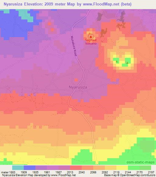 Nyarusiza,Uganda Elevation Map